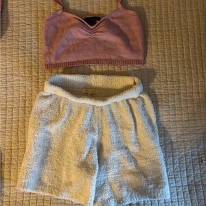 Cozy Pink and White Sleepwear Set
